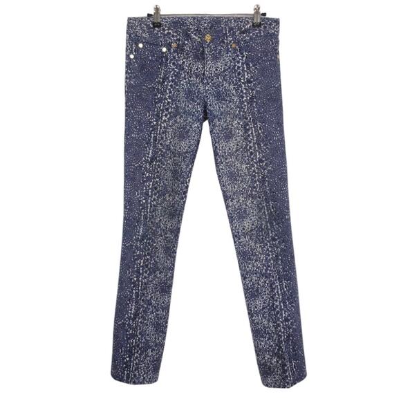 TORY BURCH Ivy Super Skinny Blue Denim Printed Jeans Women’s Size 26